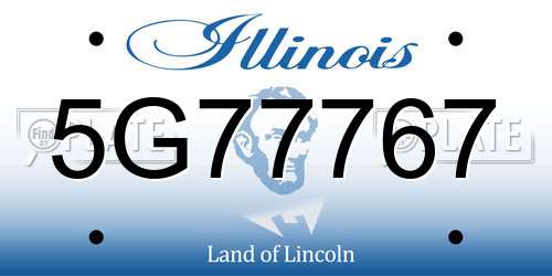 5G77767 Illinois License Plate