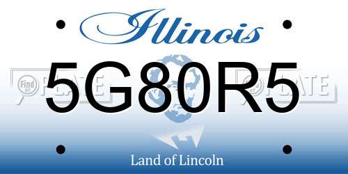 5G80R5 Illinois License Plate