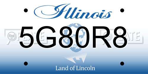 5G80R8 Illinois License Plate