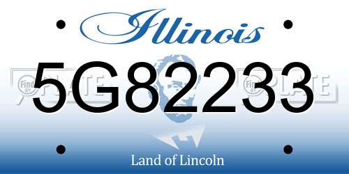 5G82233 Illinois License Plate