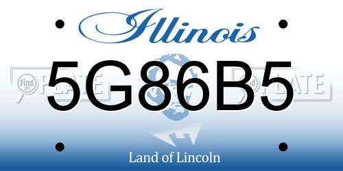 5G86B5 Illinois License Plate