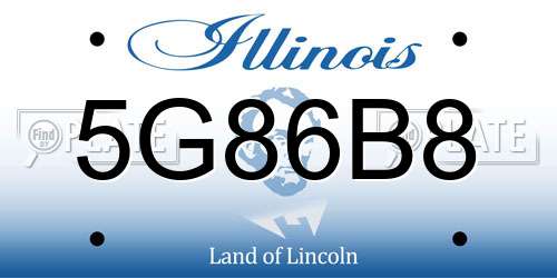 5G86B8 Illinois License Plate