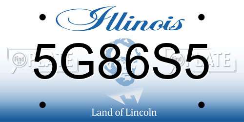 5G86S5 Illinois License Plate
