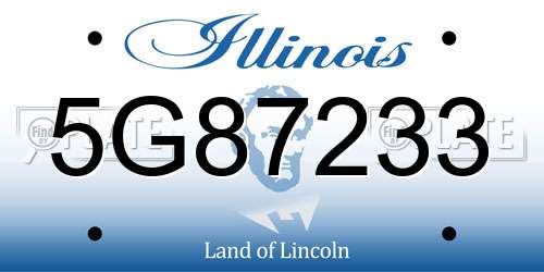 5G87233 Illinois License Plate