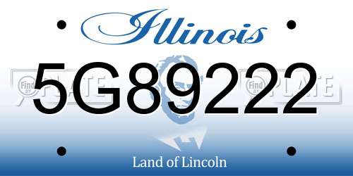 5G89222 Illinois License Plate
