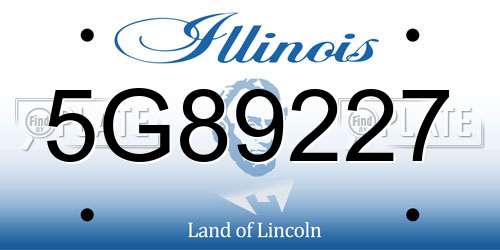5G89227 Illinois License Plate