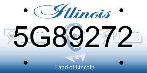 5G89272 Illinois License Plate
