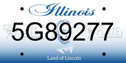 5G89277 Illinois License Plate