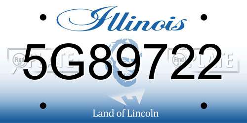 5G89722 Illinois License Plate