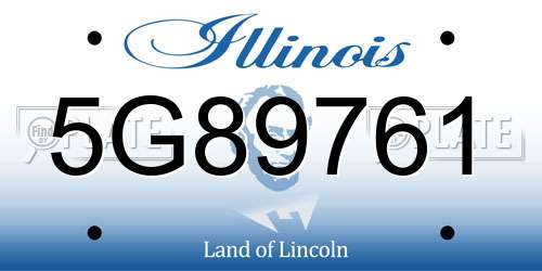 5G89761 Illinois License Plate