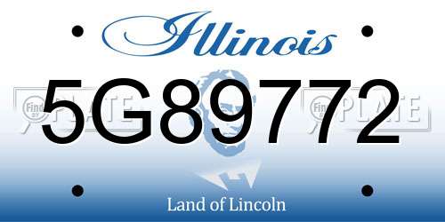 5G89772 Illinois License Plate