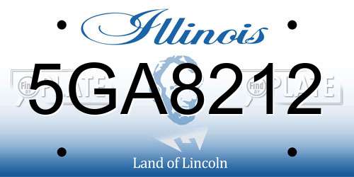 5GA8212 Illinois License Plate