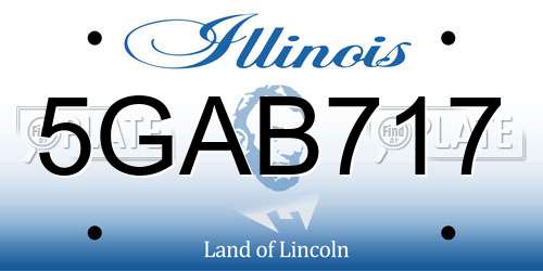 5GAB717 Illinois License Plate