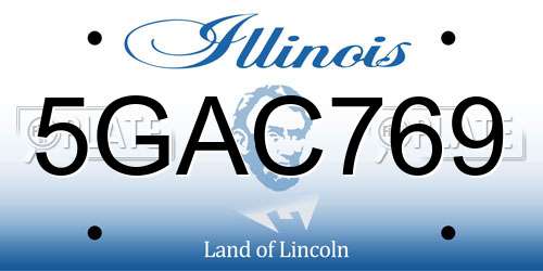 5GAC769 Illinois License Plate