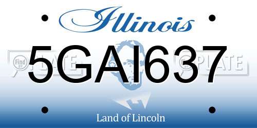 5GAI637 Illinois License Plate