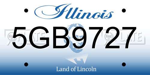 5GB9727 Illinois License Plate