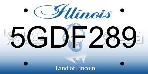 5GDF289 Illinois License Plate