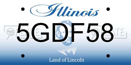 5GDF58 Illinois License Plate