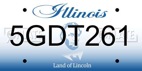 5GDT261 Illinois License Plate