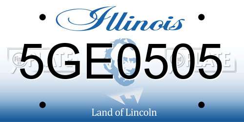 5GE0505 Illinois License Plate