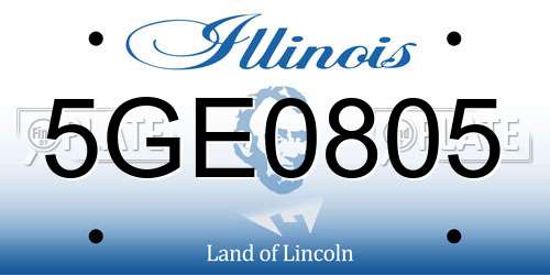 5GE0805 Illinois License Plate