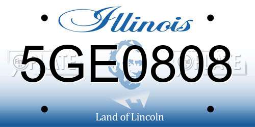 5GE0808 Illinois License Plate
