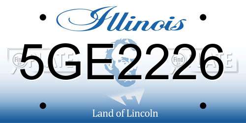 5GE2226 Illinois License Plate