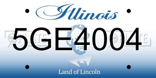 5GE4004 Illinois License Plate