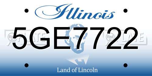 5GE7722 Illinois License Plate