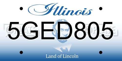 5GED805 Illinois License Plate