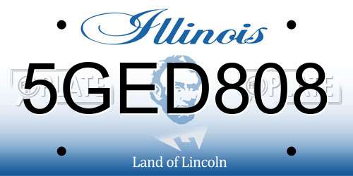 5GED808 Illinois License Plate
