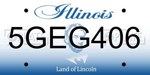 5GEG406 Illinois License Plate