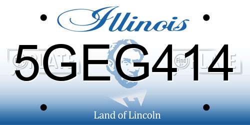 5GEG414 Illinois License Plate