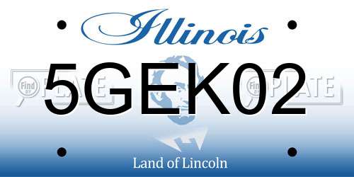 5GEK02 Illinois License Plate