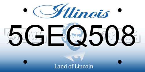 5GEQ508 Illinois License Plate