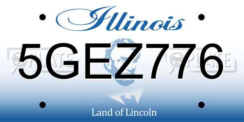 5GEZ776 Illinois License Plate