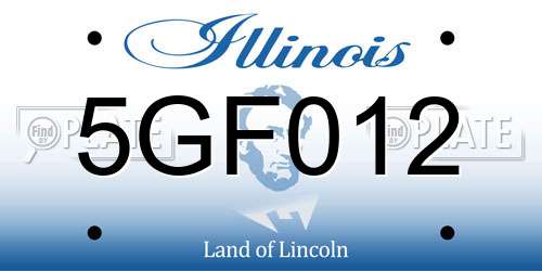 5GF012 Illinois License Plate