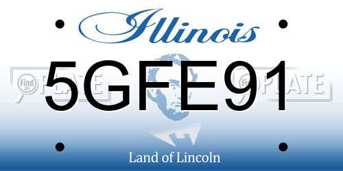 5GFE91 Illinois License Plate