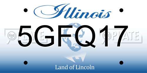 5GFQ17 Illinois License Plate