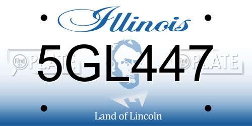 5GL447 Illinois License Plate