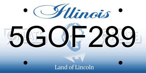 5GOF289 Illinois License Plate