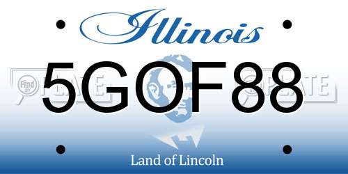 5GOF88 Illinois License Plate