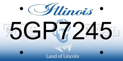 5GP7245 Illinois License Plate
