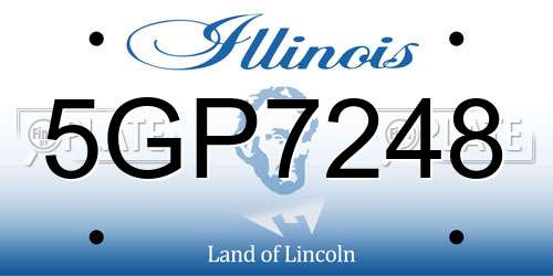 5GP7248 Illinois License Plate