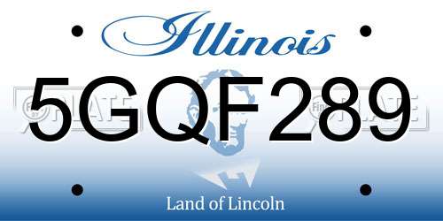 5GQF289 Illinois License Plate