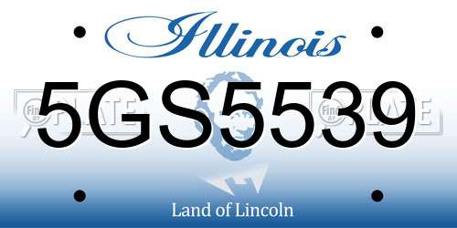 5GS5539 Illinois License Plate