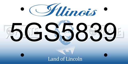 5GS5839 Illinois License Plate