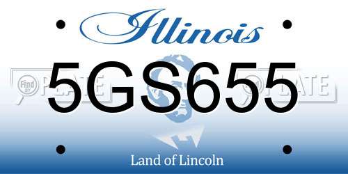 5GS655 Illinois License Plate