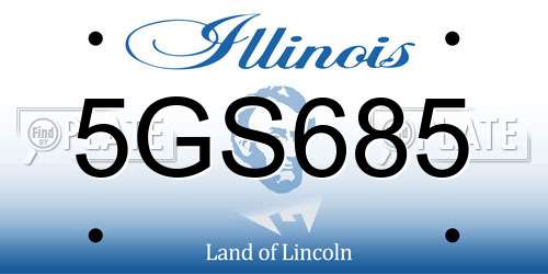 5GS685 Illinois License Plate
