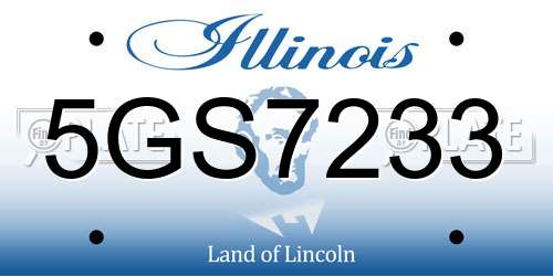 5GS7233 Illinois License Plate